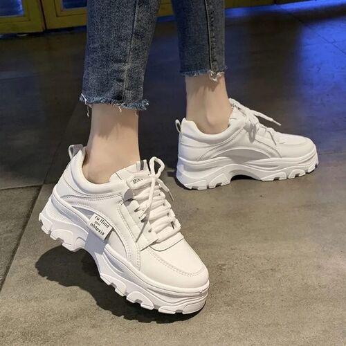 Giày sneakers thể thao nữ đế độn ulzzang full trắng