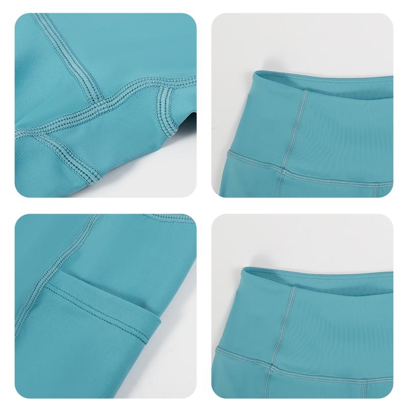 SEVENPALMS Spandex Chắc Chắn Quần Short Liền Mạch Có Túi Nữ Mềm Mại Tập Luyện Quần Tập Thể Dục Trang Phục Tập Yoga Quần Mặc Tập Gym Color: black Size: XL