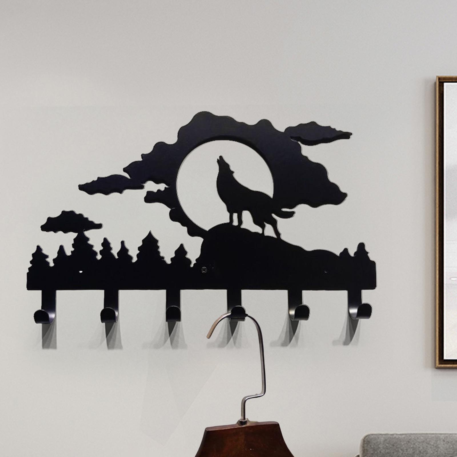 Coat Rack Wall Mounted Hook Rail Holder Wall Hanger for Towel Key