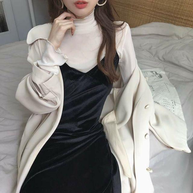 Áo thun mỏng cổ cao áo lót ulzzang
