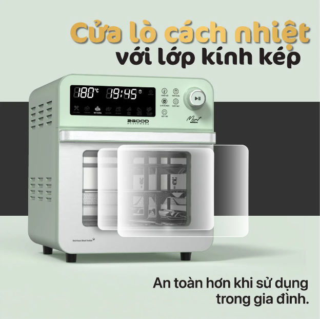 Nồi Chiên Không Dầu 2GOOD S19 - Thương Hiệu Malaysia Gồm 8 Chương Trình Nấu Với Dung Tích 15 Lít Công Suất 1600 W - Hàng Chính Hãng