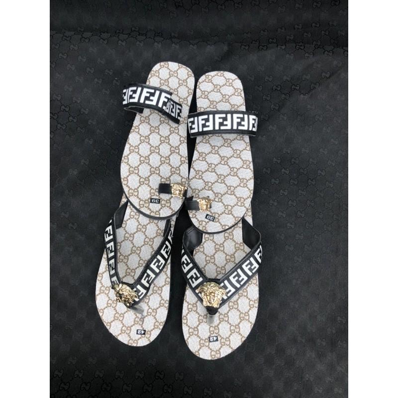 dép cặp nam nữ sandal đồng nai ( đế màu kem mờ gg quai F ) size từ 35 nữ đến 43 nam size khác nhắn tin chọn thêm