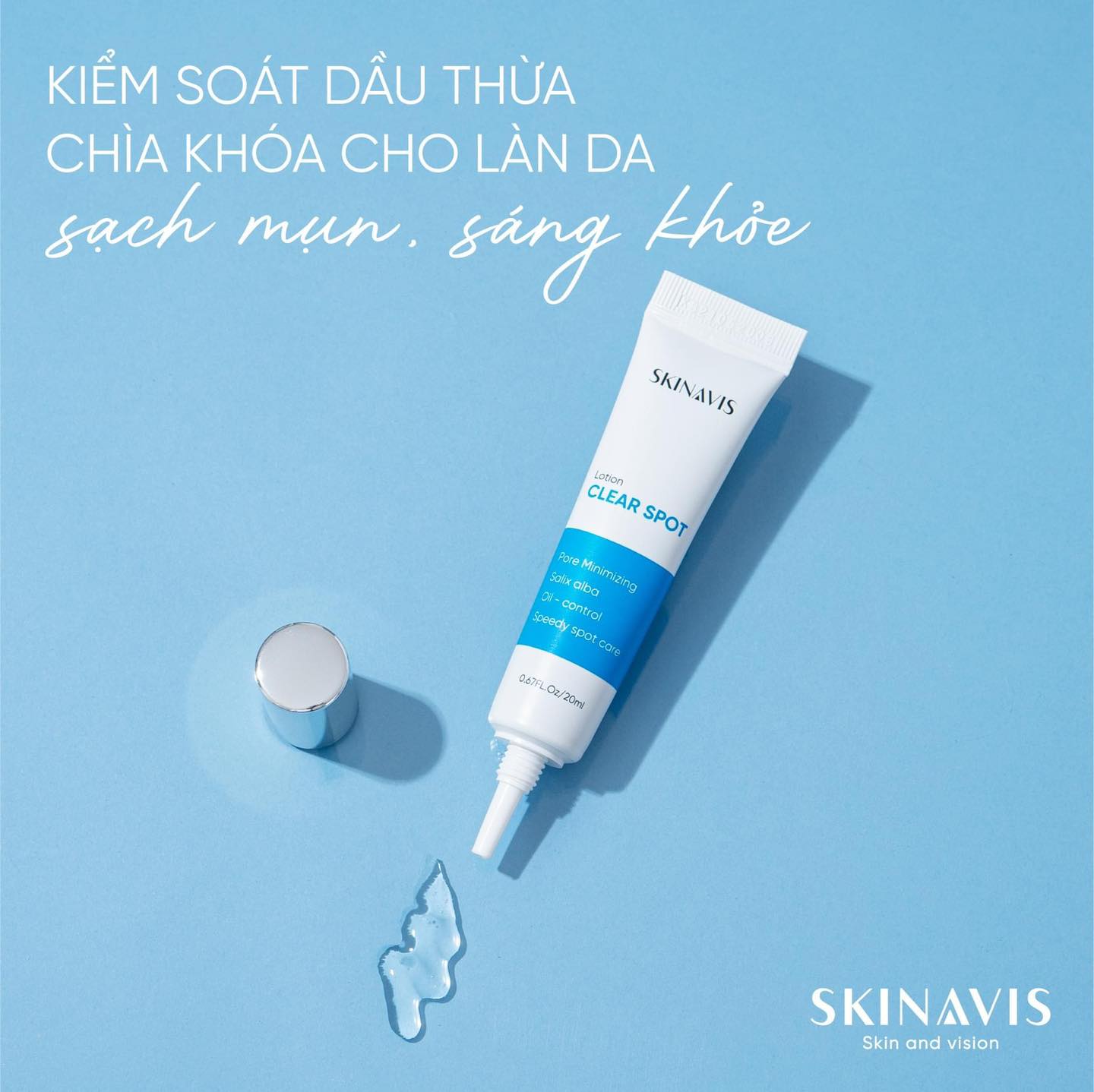 Lotion Kiểm Soát Mụn Và Dầu Nhờn Skinavis BHA Clear Spot Giảm Ngừa Mụn Ẩn Mụn Đầu Đen Đầu Trắng Bã Nhờn 20ml