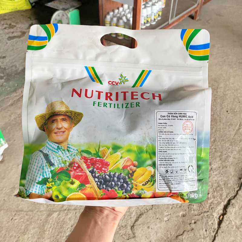 Phân bón sinh học Con cò vàng Humic Acid gói 1kg dạng bột