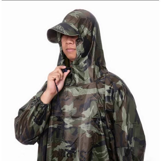 Áo Mưa BÍT LÍNH Vải Dù Không Xẻ Tà Cao Cấp Dành Cho Người Cao 1M5 Đến 1M95 AM09