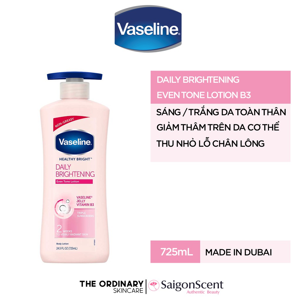 Sữa dưỡng thể Vaseline dưỡng trắng da 725ml