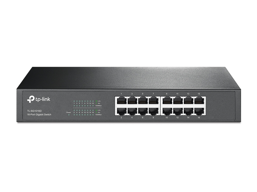 Thiết bị chia mạng TP-Link TL-SG1016D / 16 Cổng/ Vỏ Thép) - Hàng chính hãng FPT phân phối