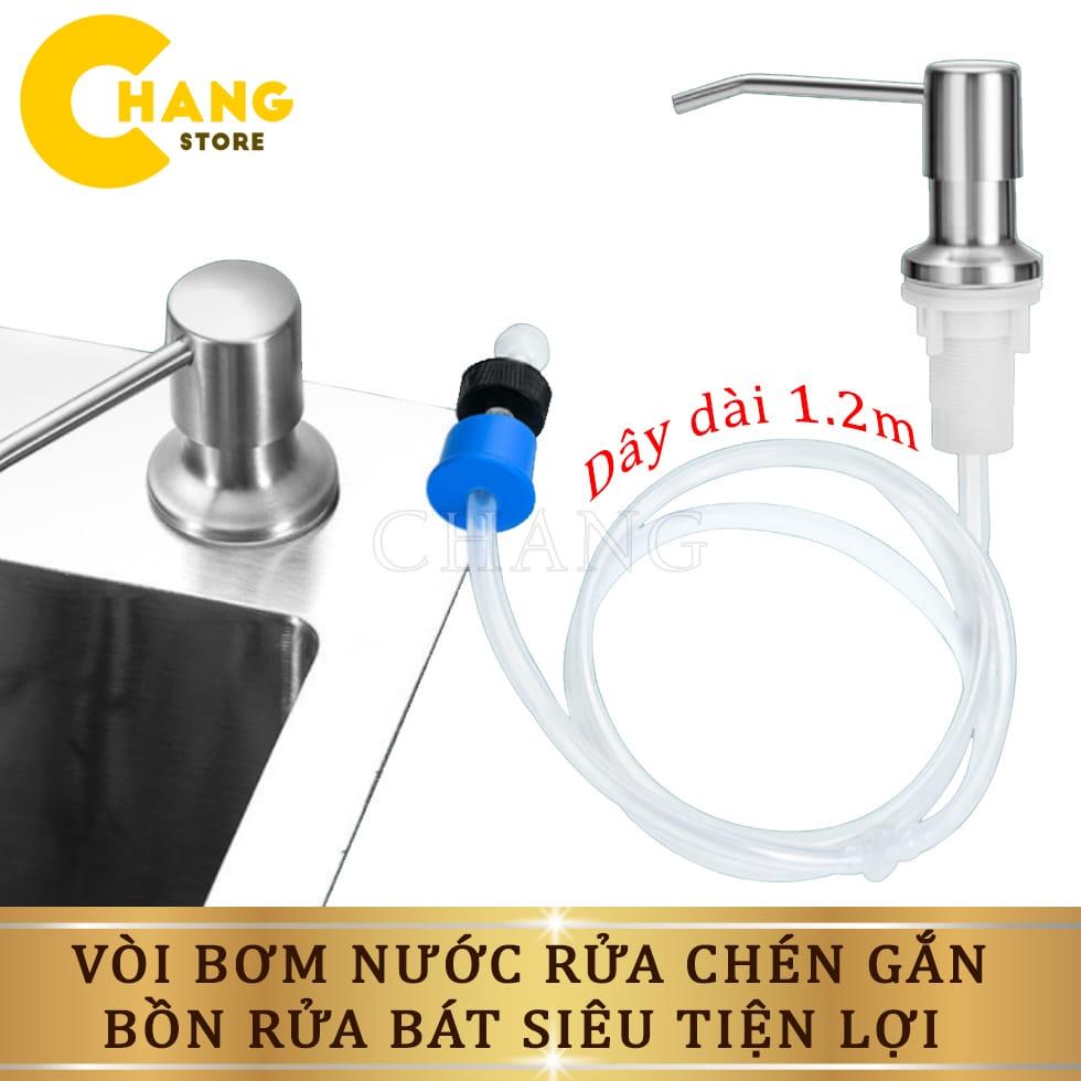 Bộ Đầu Bơm Hút Dầu Rửa Bát, Vòi Hút Xà Bông Nước Rửa Chén Tiện Lợi Có Ống silicon Dài 1.2 Mét