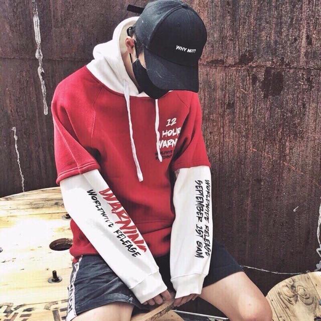 Áo hoodie phối màu nam nữ