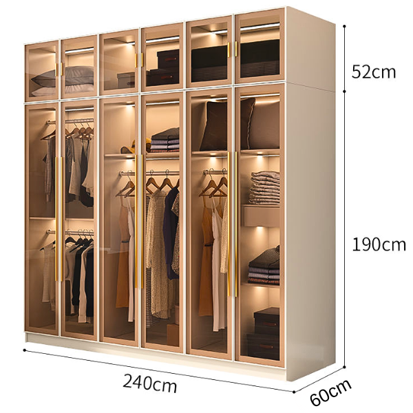 [ Miễn phí vận chuyển &amp; lắp đặt]  Tủ quần áo cánh kính Ohaha có kèm đèn led - TCK005