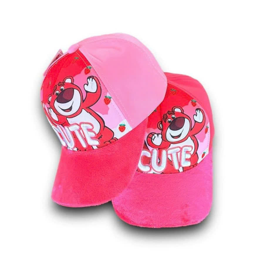 Nón trẻ em (3-6 tuổi) , mũ cho bé hình Gấu Dâu vải mềm êm cute (Ảnh thật)