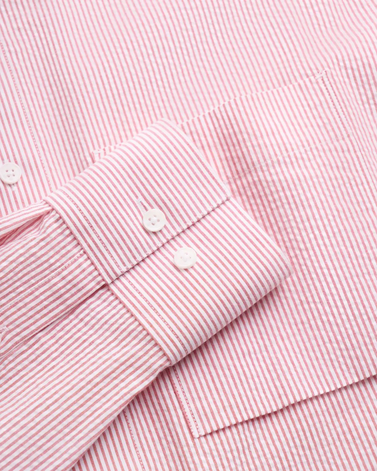 Áo sơ mi tay dài nam sọc seersucker nhãn trang trí .Loose - ROUTINE 10F25SHL007