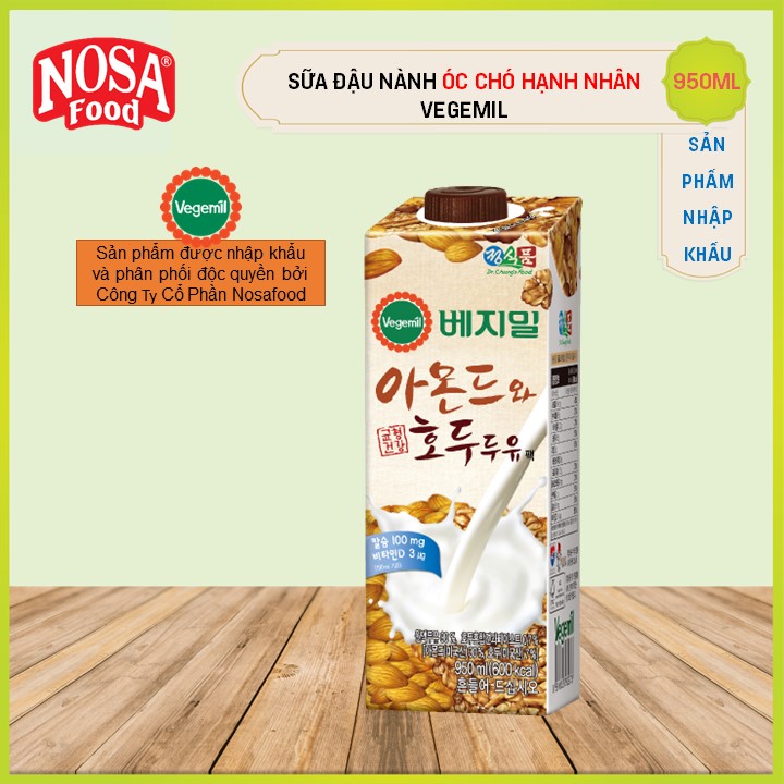 Sữa Hạt Óc Chó Hạnh Nhân Vegemil 950ml (Almond &amp; Walnut Soymilk)