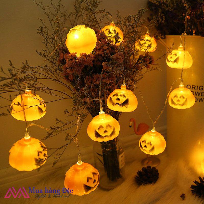 Dây đèn bí ngô trang trí Halloween 10 mét cắm điện chống nước