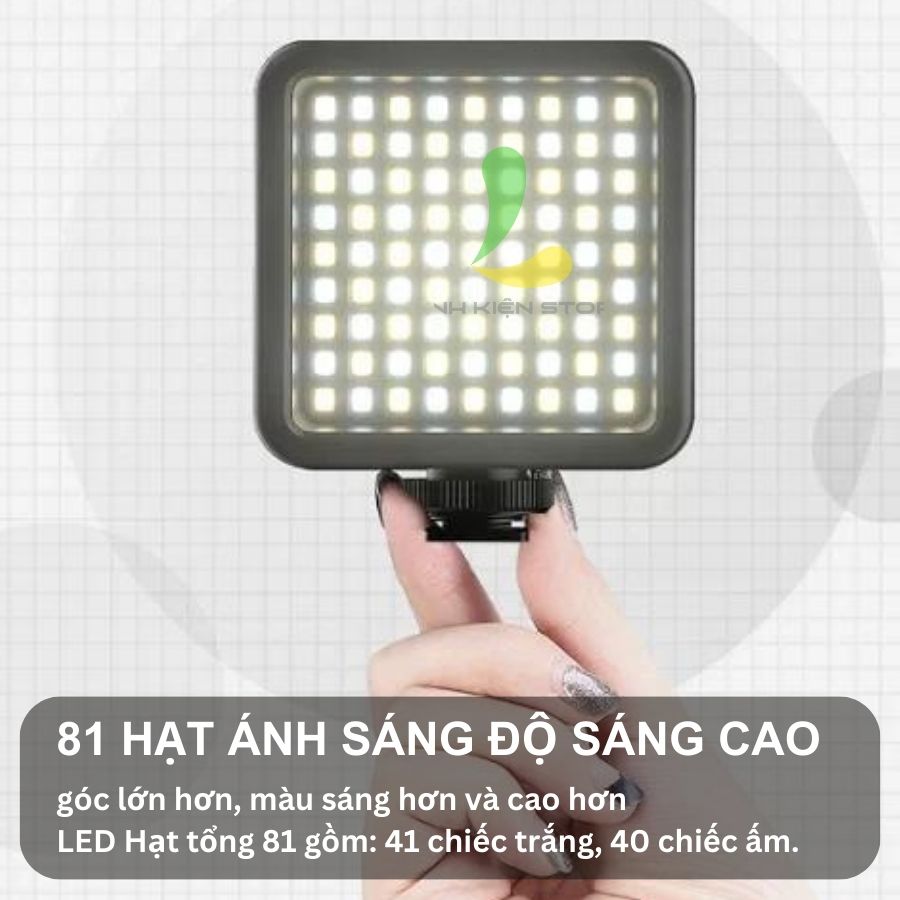 Đèn hỗ trợ quay phim chụp ảnh ULANZI VIJIM VL81 - Đèn Led quay vlog tích hợp pin sạc 3000mAh - Hàng nhập khẩu