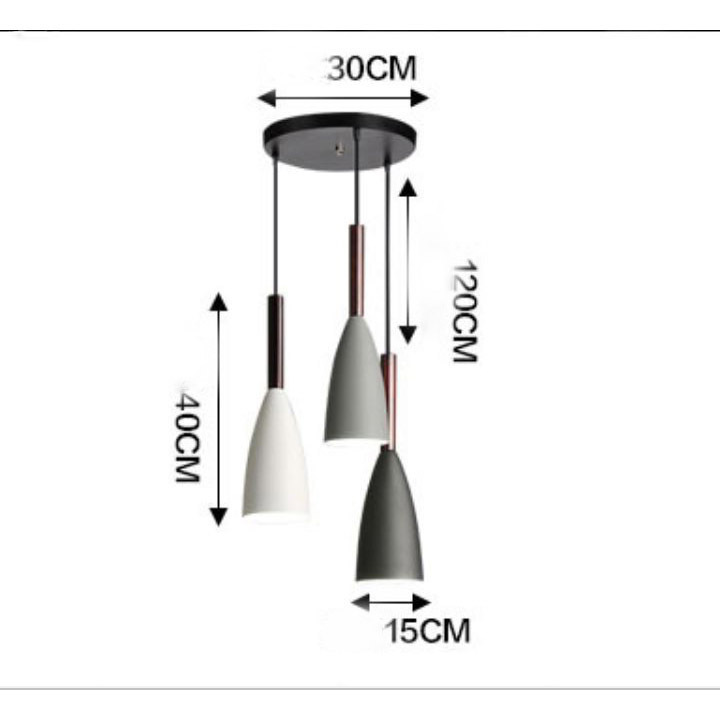 Đèn thả bàn ăn, phòng khách trang trí cao cấp PUCA lamp bộ 3 đèn