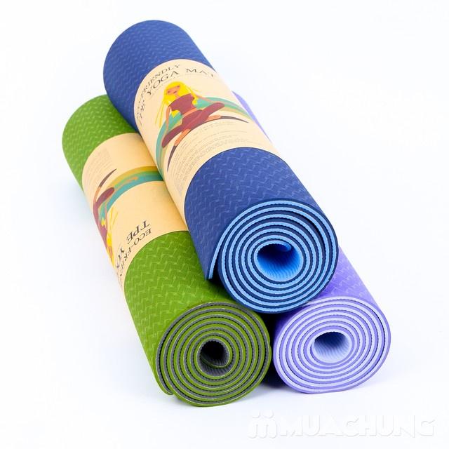 Thảm tập yoga 2 lớp hoa văn+ tặng kèm túi đựng thảm