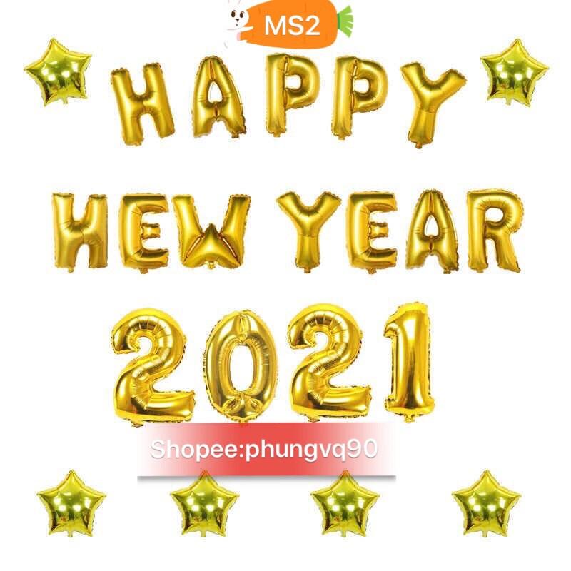 Set bóng trang trí Tết , Happy New Year 2022