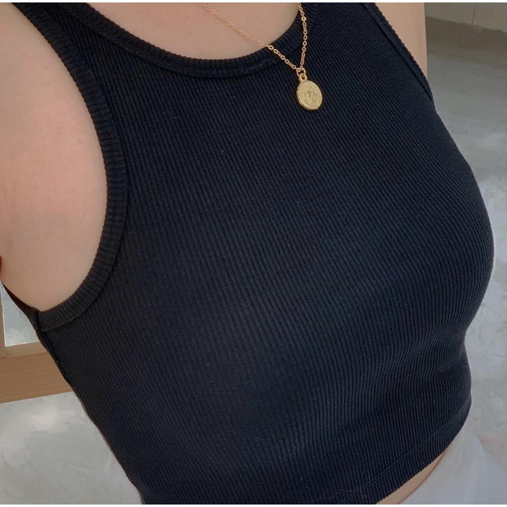 ÁO CROPTOP SÁT NÁCH ĐEN FREESIZE DƯỚI 55KG