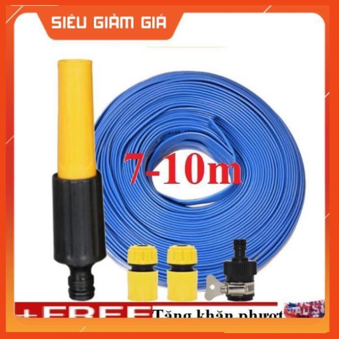Bộ dây vòi xịt nước rửa xe, tưới cây . tăng áp 3 lần, loại 7m, 10m 206622-5 cút sập,nối đen + tặng khăn phượt