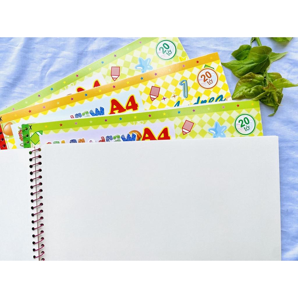 Sổ vẽ, vở vẽ A4 Klong gáy lò xo xé giấy được cho bé thỏa thích vẽ - VPP THIÊN ÁI