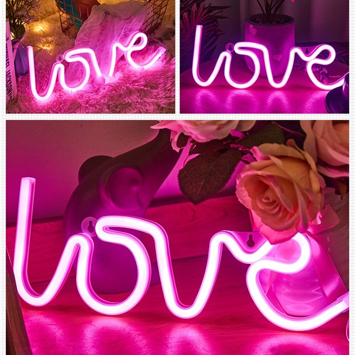 Đèn Led chữ LOVE nhiều màu cực đẹp, trang trí phòng ngủ