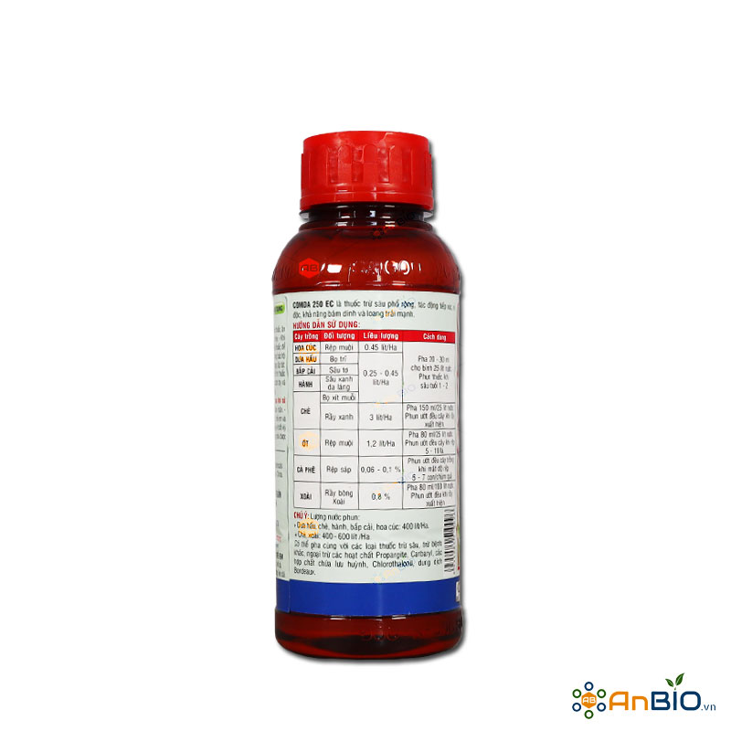TRỪ SÂU COMDA 250EC ĐẶC TRỊ BỌ TRĨ, BỌ XÍT MUỖI, SÂU XANH DA LÁNG, SÂU TƠ, RỆP MUỘI, RỆP SÁP, RẦY BÔNG, RẦY XANH