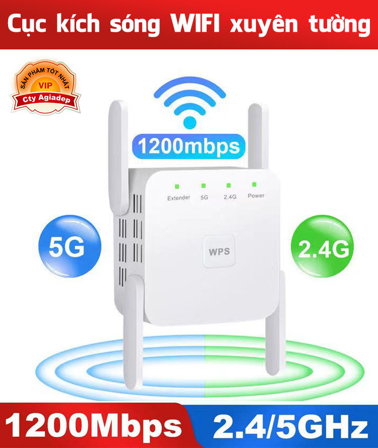 Bộ kích sóng Wifi xuyên tường 5G 1200Mbps 5GHz Chuyên Dụng Chất Lượng Cao-  Hàng chính hãng