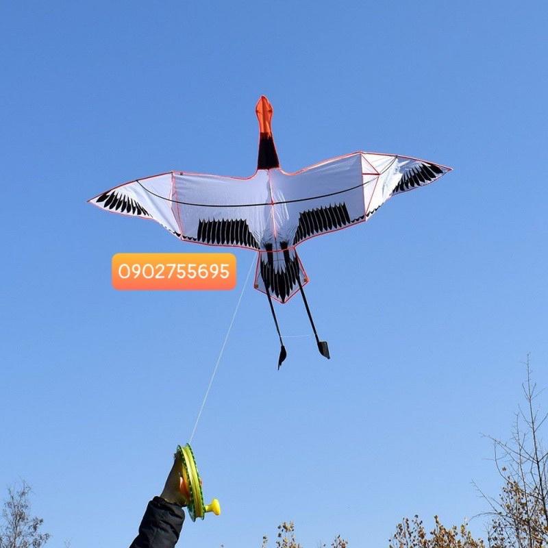 Diều hồng hạc - Tặng tay cầm thả diều 150m dây + túi vải đựng  diều sếu