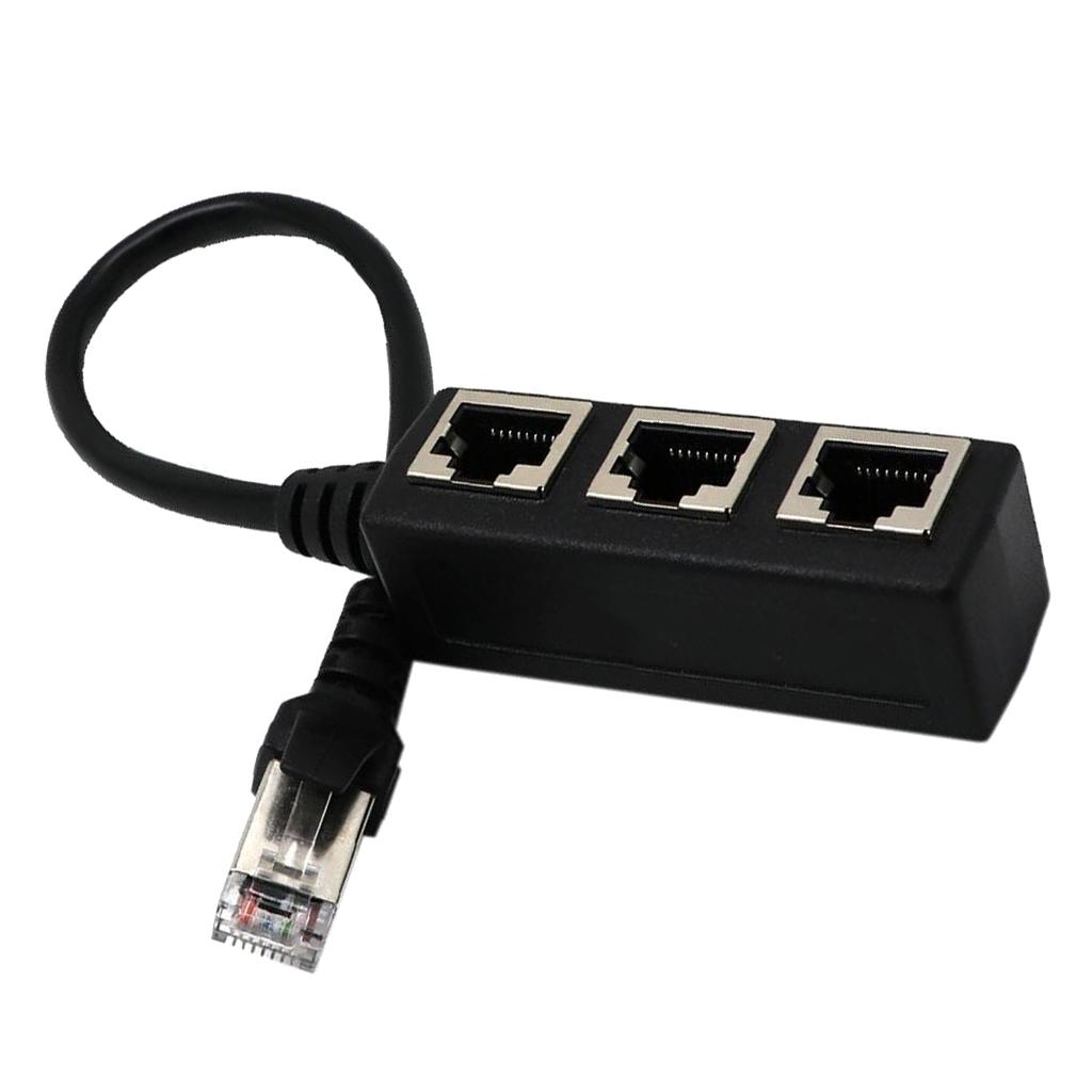 RJ45 Bộ Chia 1 Ra 3 Wys Nữ Ổ Cắm LAN Ethernet Cáp 8P8C Mở Rộng