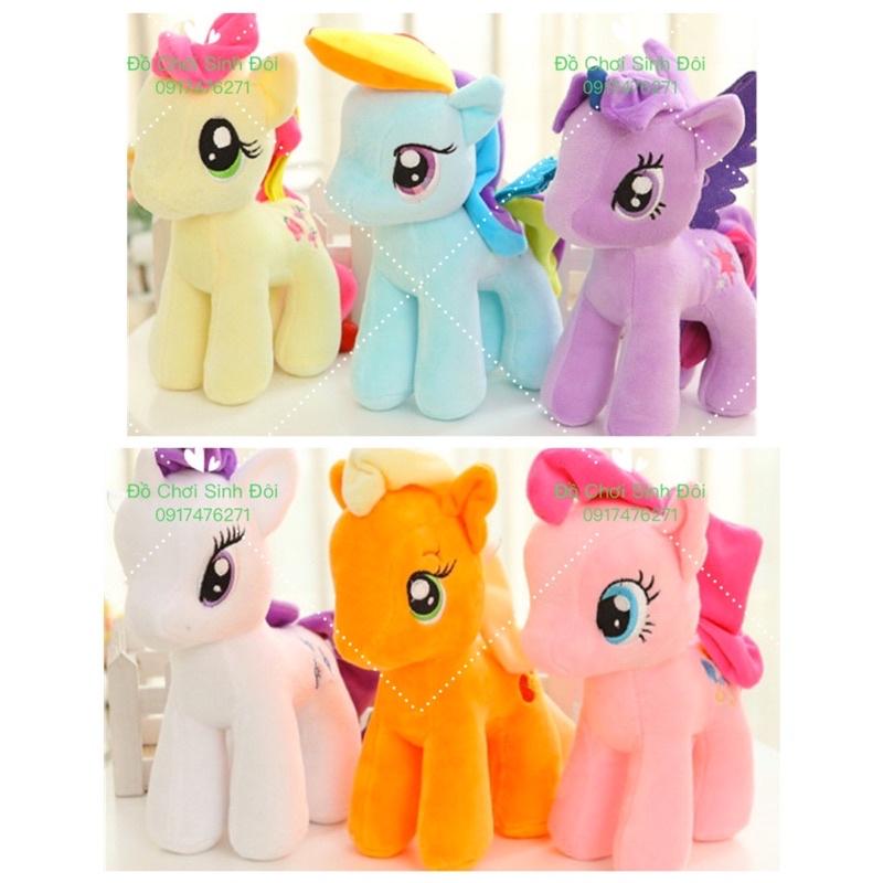 Thú bông ngựa pony 28cm - combo 6 con