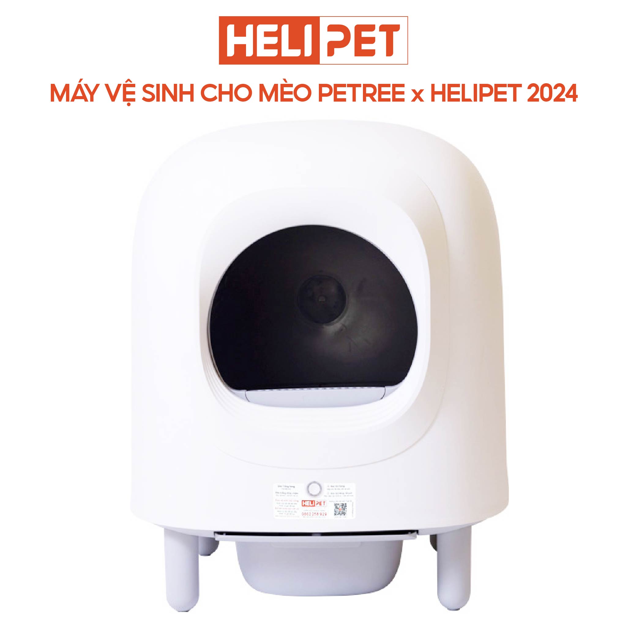 Máy Vệ Sinh, Dọn Phân Mèo Tự Động PETREE x HeLiPet, Kết Nối Wifi, Dùng App, Bản Quốc Tế