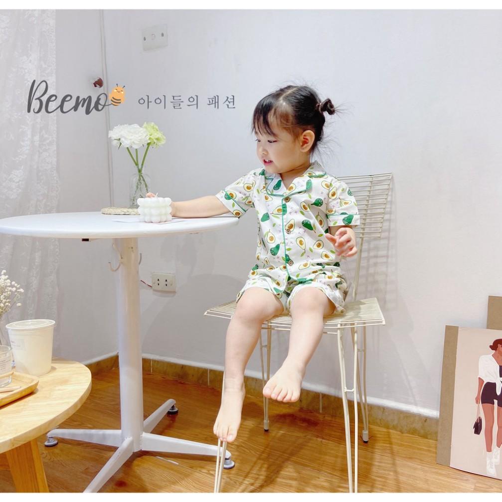 Set bộ Pijama cộc tay cho bé nam nữ Beemo - Chất liệu thô Hàn, họa tiết quả bơ xanh xinh xắn, thoáng mát B050