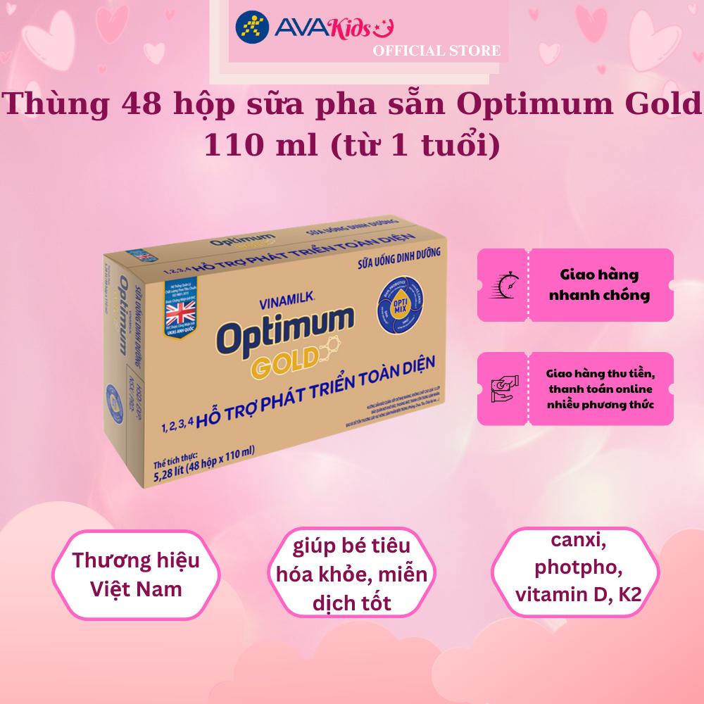 Thùng 48 hộp sữa pha sẵn Optimum Gold 110 ml (từ 1 tuổi)
