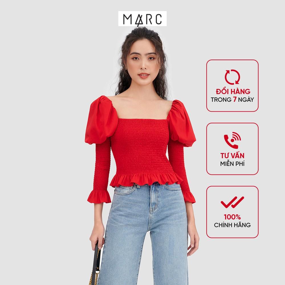 Áo kiểu nữ MARC FASHION tay dài phồng vai nhấn smocking