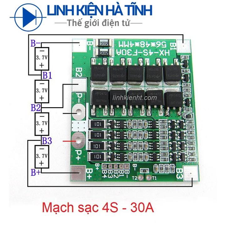 Mạch sạc bảo vệ pin lithium 18650 4 cell 30A