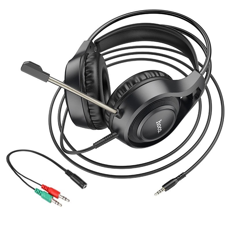 Tai nghe chơi game có dây Hoco W106 Gaming Headphone, với khả năng kết nối âm thanh stereo 3.5mm, micrô linh hoạt - Hàng chính hãng