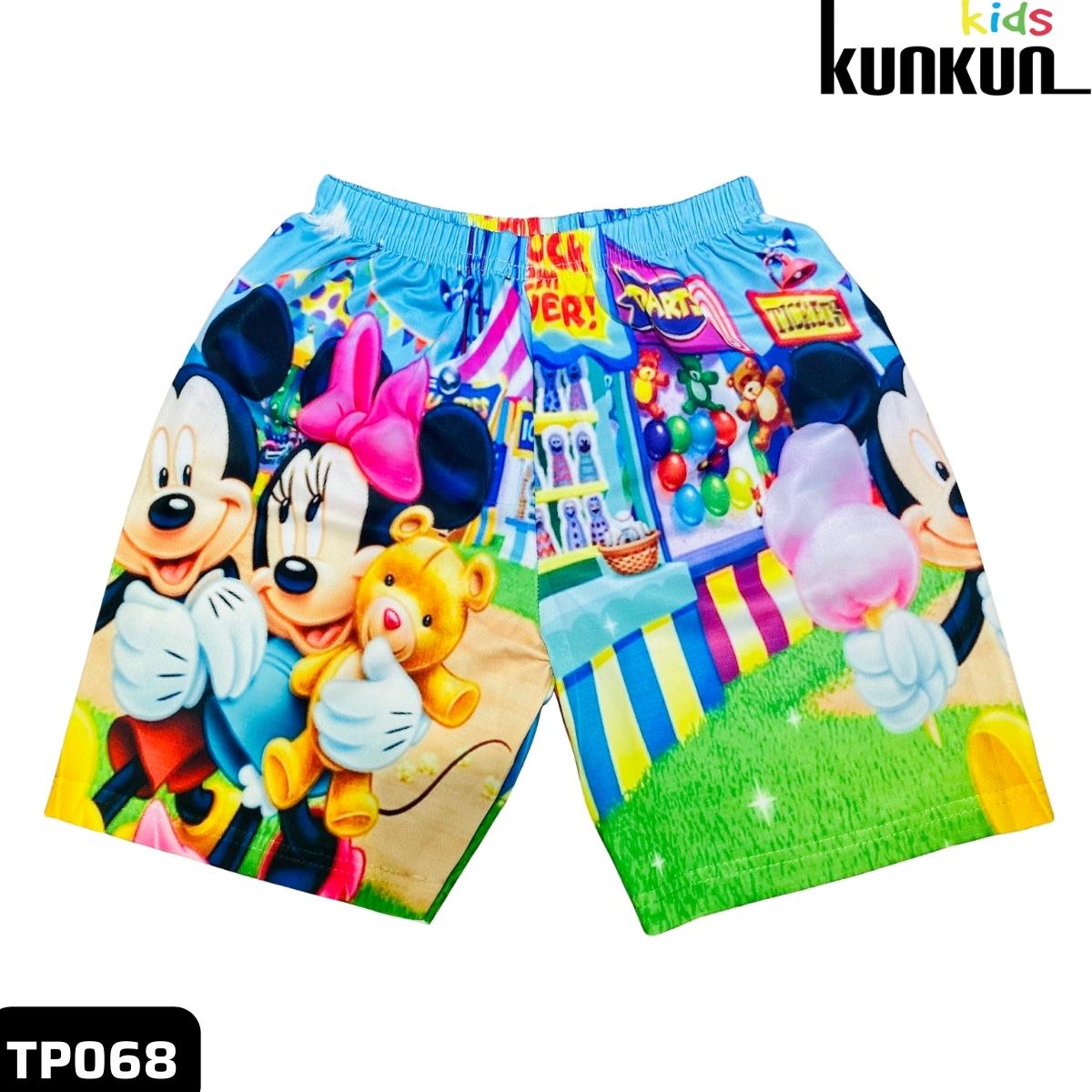 Đồ bộ thun in 3D cho bé gái hình Mickey Đáng Yêu