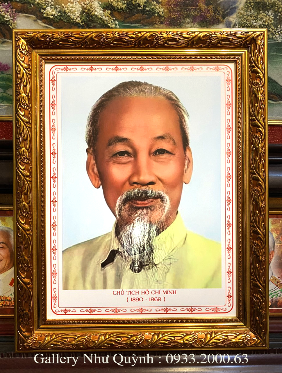 Tranh in dầu, ảnh chân dung Chủ tịch Hồ Chí Minh -IN191