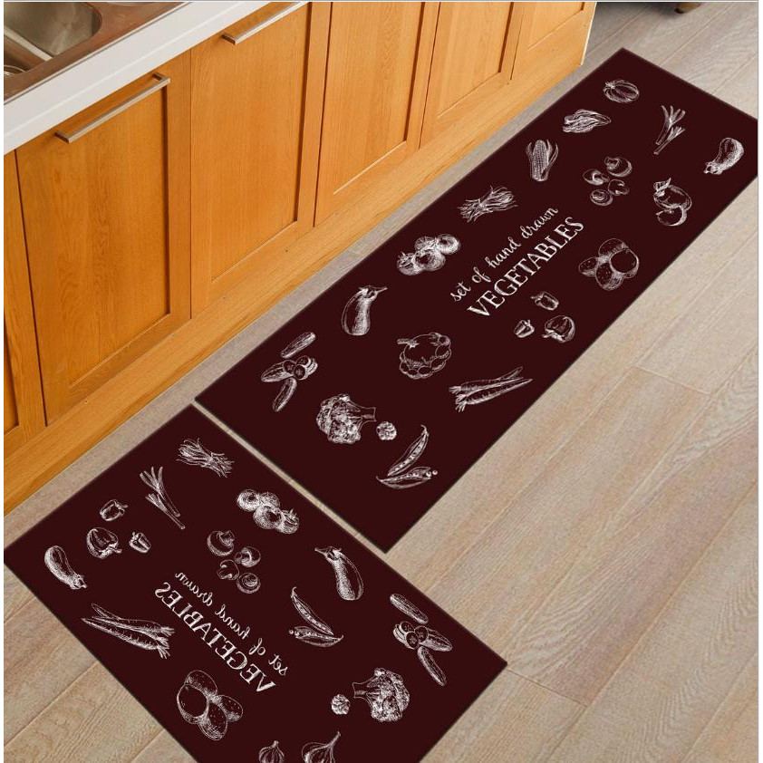 Bộ 2 thảm bếp nhà bếp 40X60 + 40X120 cm cao cấp chống trượt