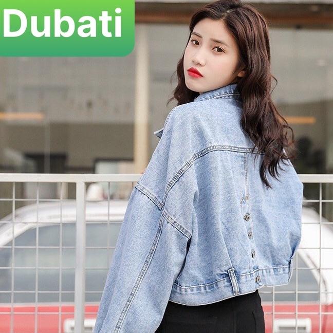 ÁO KHOÁC CHẤT VẢI BÒ JEAN NỮ PHỐI TÚI 3 NÚT SAU SÁNH ĐIỆU- DUBATI FASHION