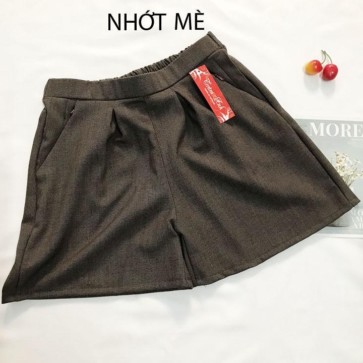 Quần đùi nữ freesize từ 45-52kg quần sọt nữ vải kaki thun - QNU11