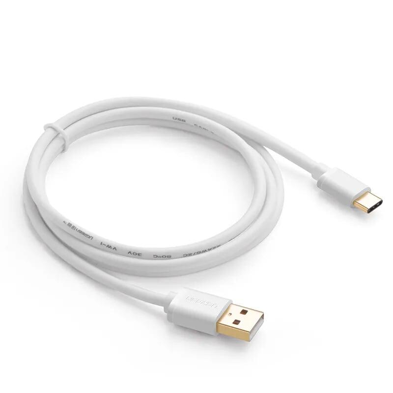 Ugreen UG50389US141TK 0.5M màu Trắng Cáp USB TypeC sang USB 2.0 Cáp dẹt - HÀNG CHÍNH HÃNG