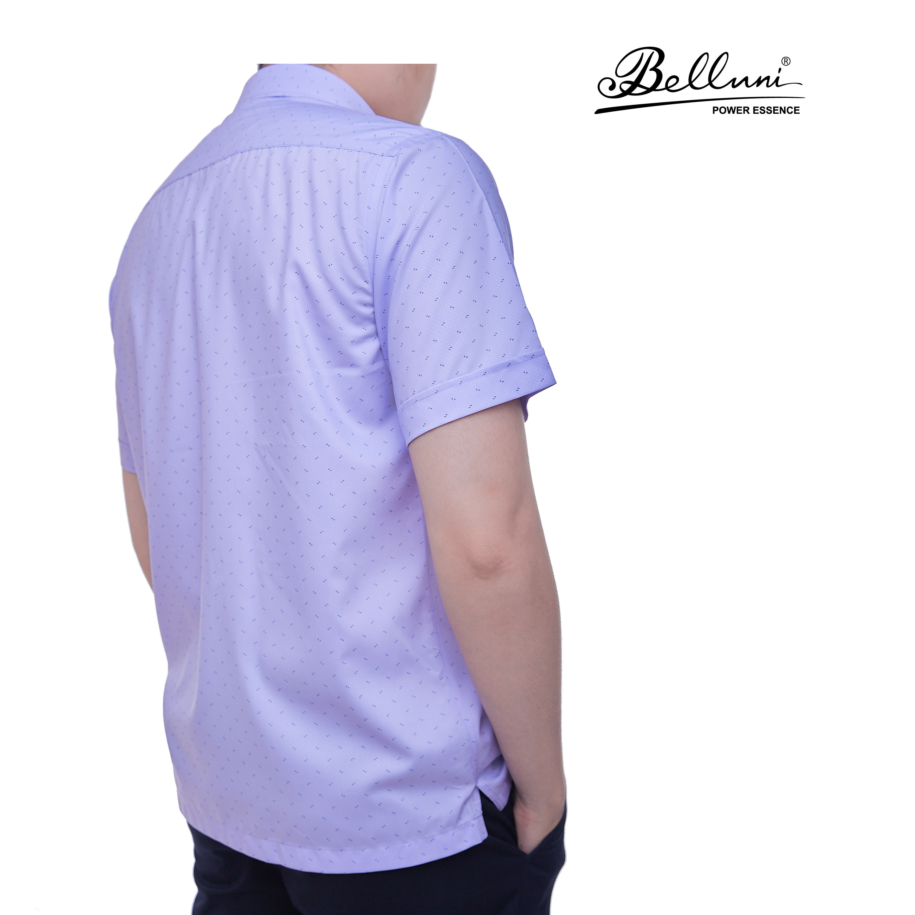 Áo sơ mi nam ngắn tay BELLUNI vải sợi sồi thoải mái thanh lịch - ABN.SPM.BE.213.V5