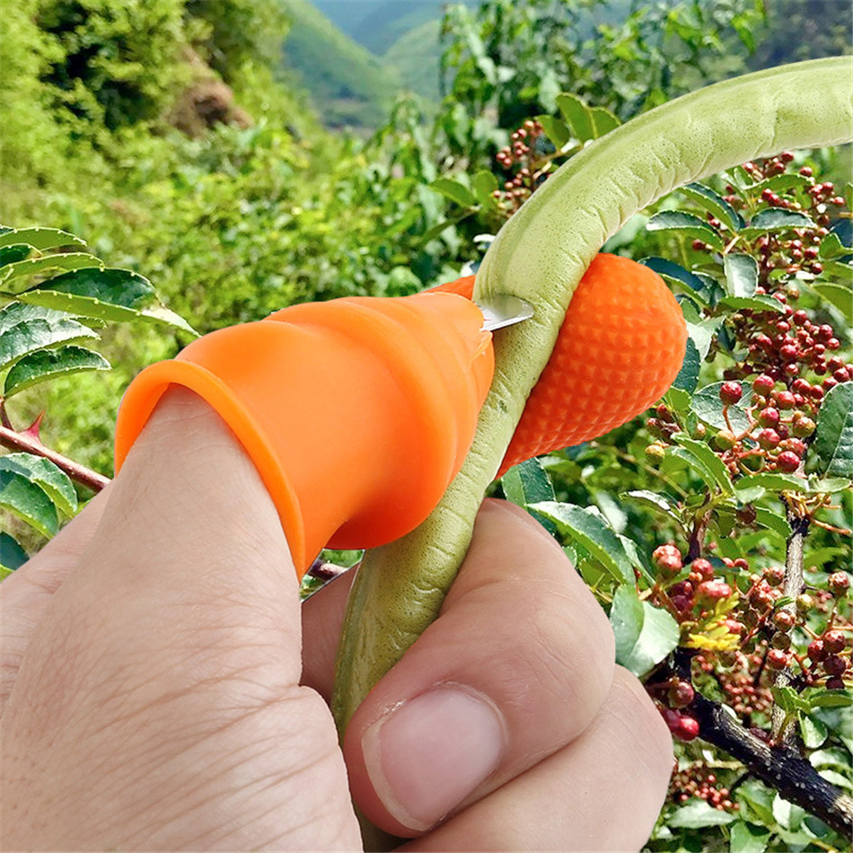 Bộ Đầu Móng Cắt Rau Củ Quả, Móng Nhặt Rau Quả Thay Dao Nhanh Chống Bằng Silicon Và Thép Tiện Lợi