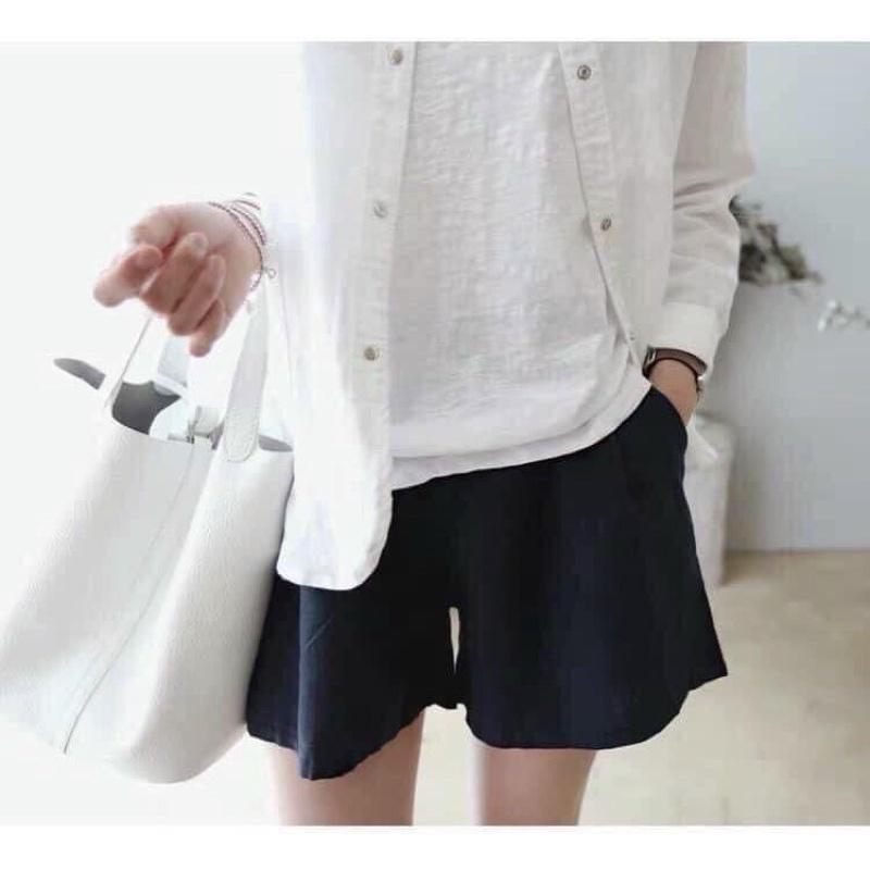 Quần đùi nữ - quần sooc nữ chất đũi xước 3 màu
