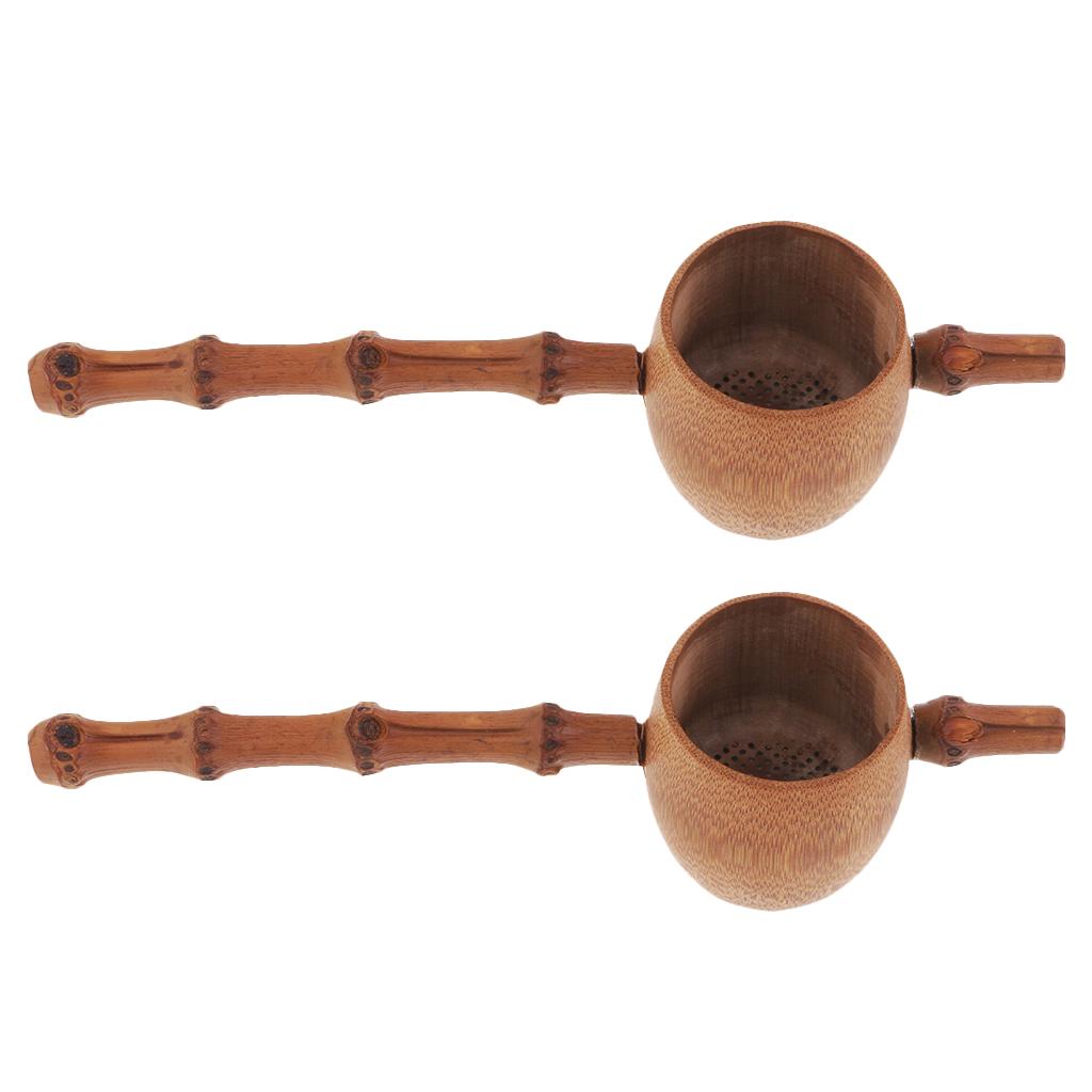 2x Bamboo Tea Strainer Infuser Tea Filter Punch