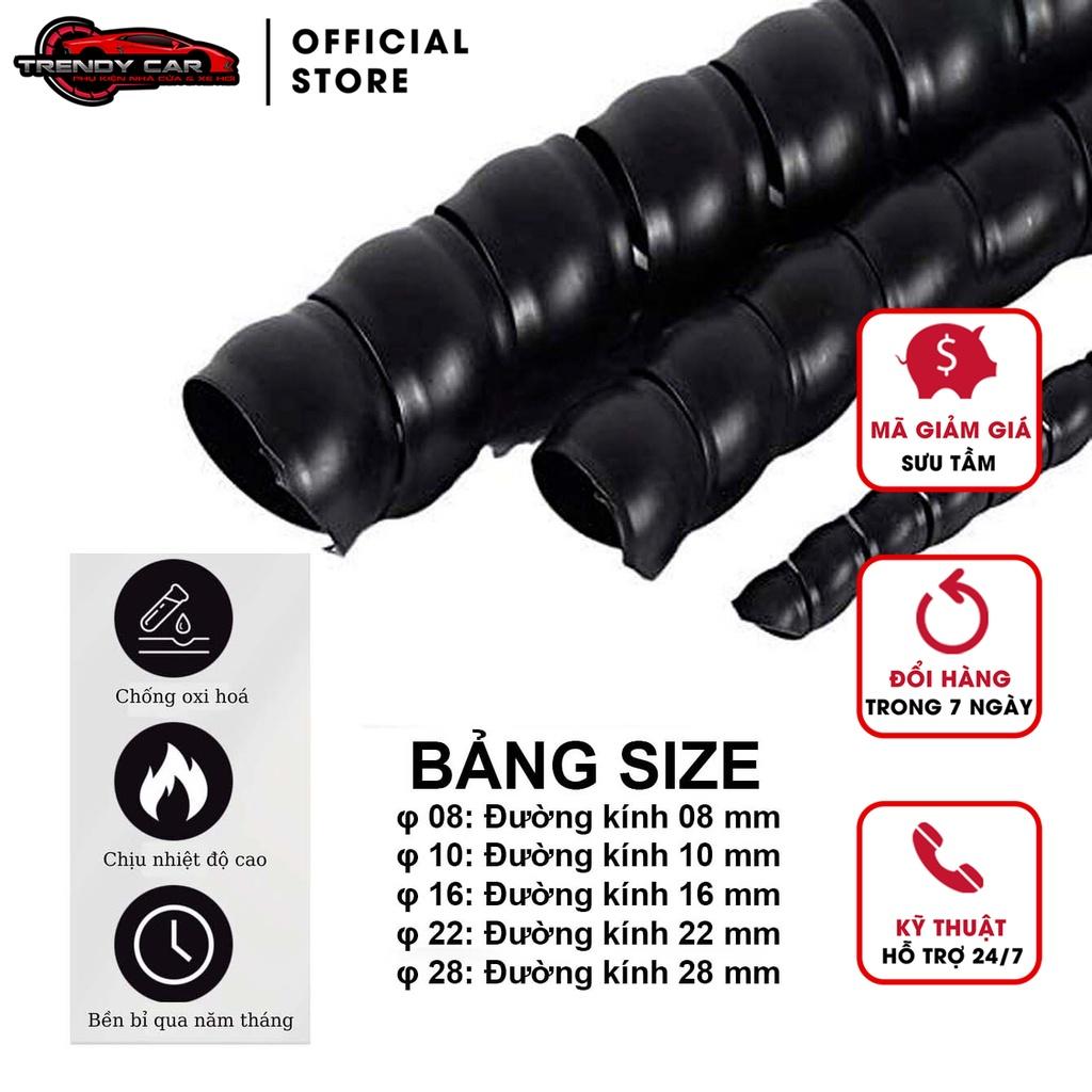 Lò xo nhựa PE Bọc bảo vệ dây rửa xe cao áp, bọc dây cáp xoắn ruột gà, bọc dây điện phi 8/10/16/22 mm - 10m phi 10
