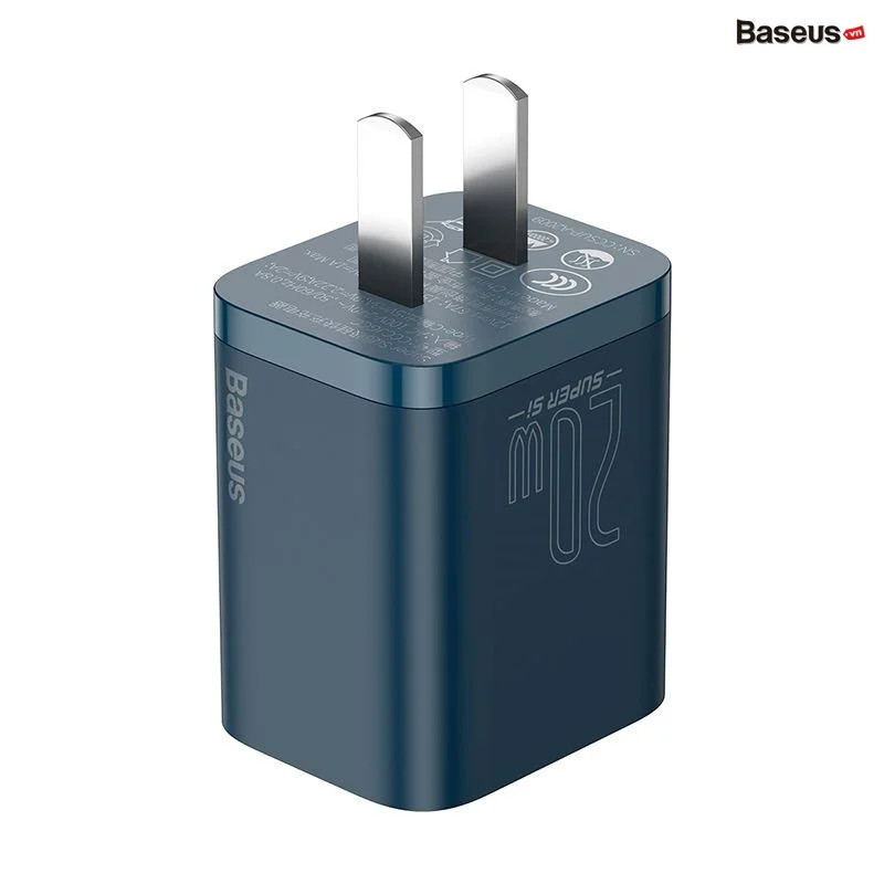 Bộ sạc nhanh, nhỏ gọn Baseus Super Si Quick Charger 20W dùng cho iPhone 12/iP11/XS Max - hàng chính hãng