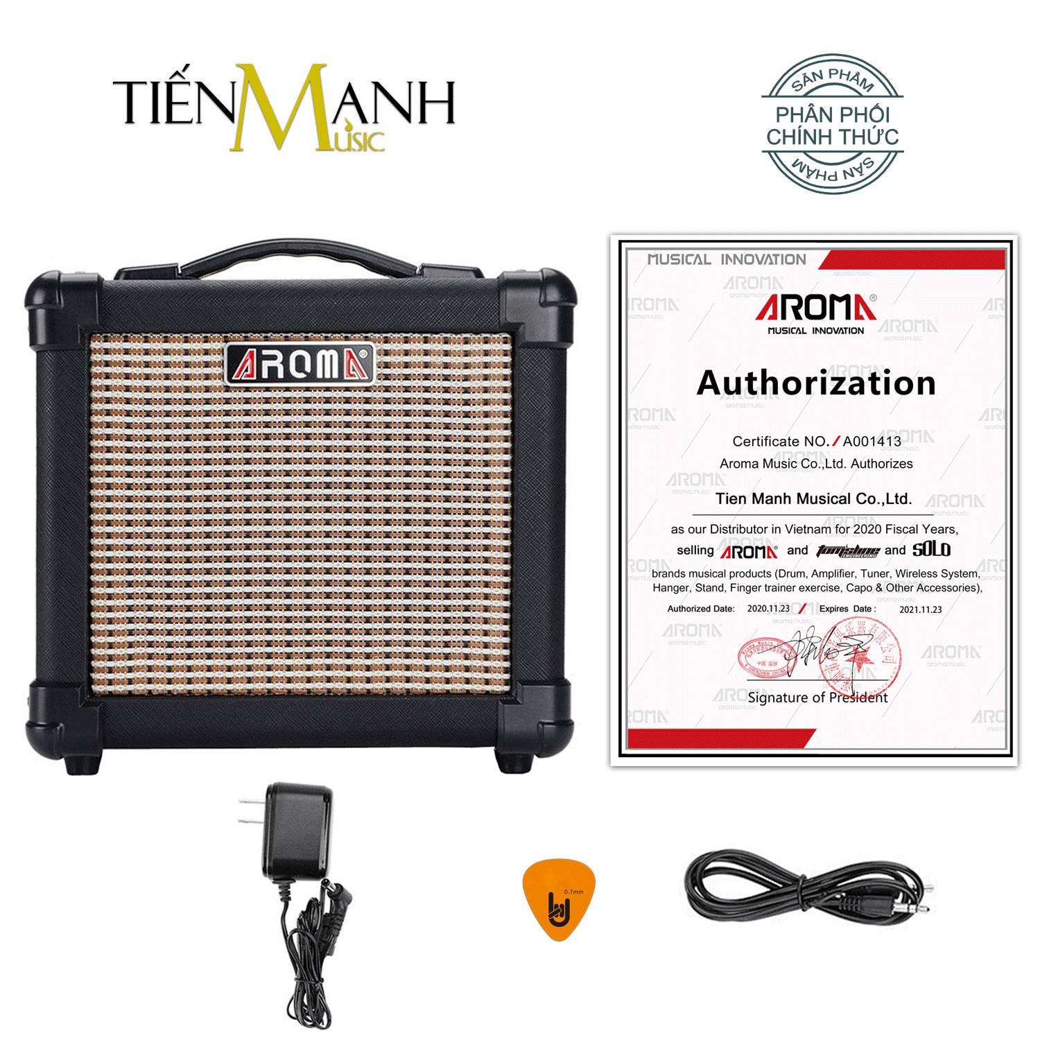 Amply Aroma AG-10 BK - Loa Ampli Guitar AG10 Amplifier Hàng Chính Hãng - Kèm Móng Gẩy DreamMaker